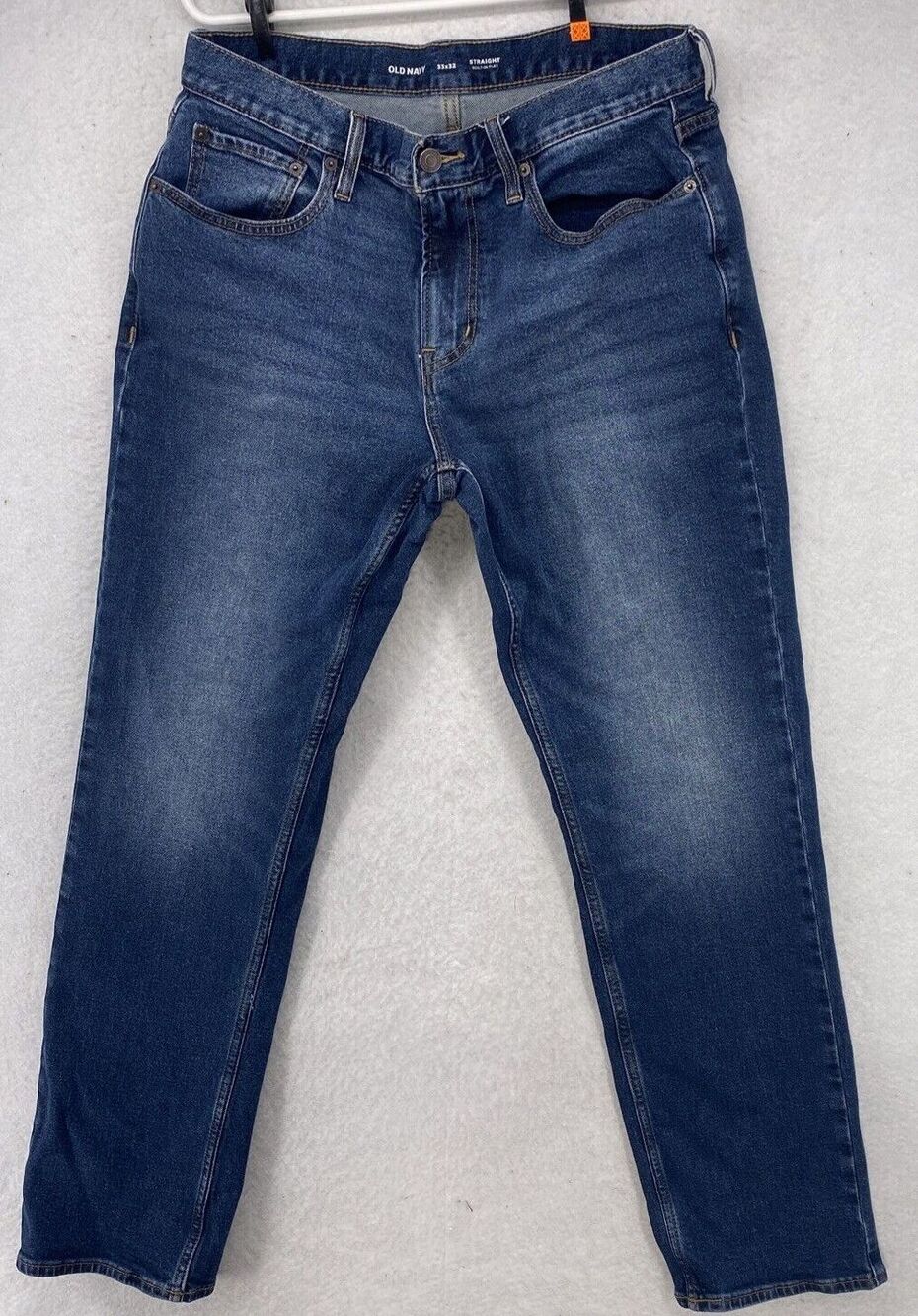 Old Navy Straight Built-In Flex Jeans Men 33x32 Dark Wash Blue Denim Pant Medium